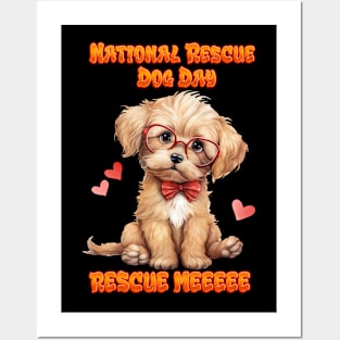 Cute Pooch: Bow-Tied & Glasses Posters and Art